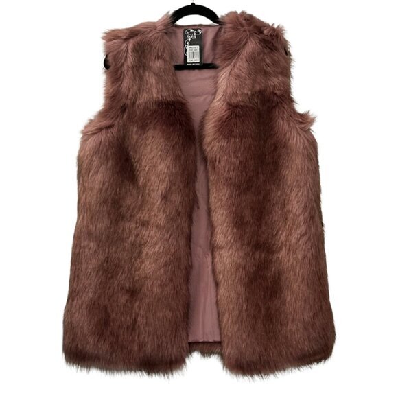 Women’s Dusty Pink Faux Fur Vest – Chic & Cozy Layer‎ - Picture 1 of 3